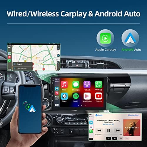 [2gb+32GB] Автомобил Радио за Toyota Hilux 2015-2020, 10.1 инчен Екран На Допир Стерео Со Андроид 11 Систем, Apple Carplay&засилувач;Android