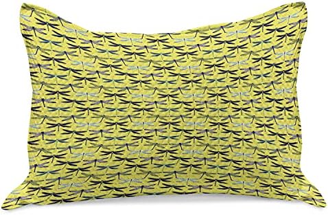 Амбесон змеј плетена ватенка перница, рака нацртана шарена летачка бубачка скици крилја силуета што ја повторуваат уметноста, стандардната покривка за перница со