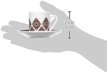 Занаетчиско Дизајнира Комплет Чинија од 2 Марокански Комплет Еспресо За Кафе, Бело-Кафеава