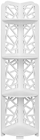 Барокен стил на резба водоотпорен агол од 120 степени 4 слој полици за кабинет за бања бело