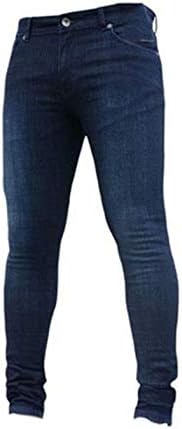 Машка зашилена нога со висок пораст Jeanан панталони слаби фармерки помлади модерни удобни стрии се вклопуваат во тексас панталони