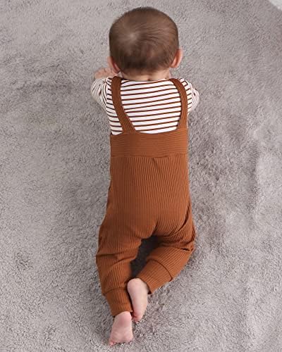 Облека за новороденчиња од новороденче Јуемион, 2 парчиња момчиња за новороденче Ромпер БОДИСУТ Пролет/летни облеки на ленти +Биб Генерални панталони