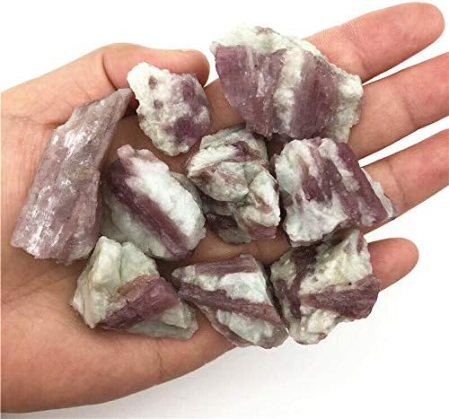 Laaalid XN216 100g природен кварц кристално розов турмалин суров оригинален камен примерок заздравување декор Природни камења и минерали