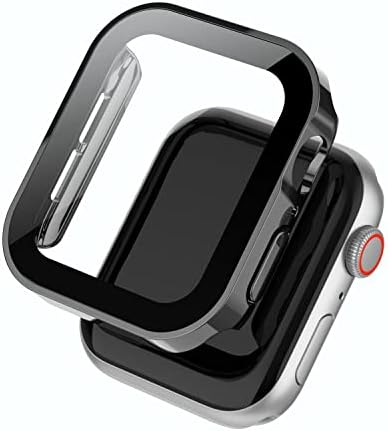 Founcy Case+стакло за Apple Watch Serie 8 45mm 41mm 44mm 40mm водоотпорен екран за заштита на екранот додатоци на работ на браник iWatch 5 SE