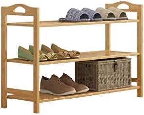WSZJJ Дома од дрво за чевли за чевли, клупа за складирање-плакарот, бања, кујна, организатор за влез, 3-нивоа решетки за чевли за заштеда