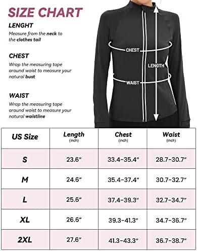 Runhit женски долги ракави кои работат со компресија кошули целосна патент лесна тренинг атлетска јакна за голф кошули за пешачење за