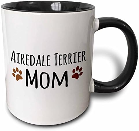 3drose Airedale Terrier Dog Mom Mom Meg, 11 мл, црна