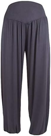 Јенски панталони за женски панталони јога панталони плус големина цврста боја случајна лабава панталони