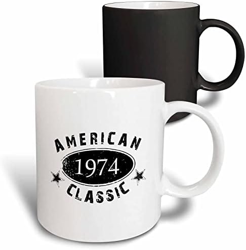 3Drose 1974 Американски класик - Персонализиран подарок за роденден на годината на раѓање - Црна. - чаши