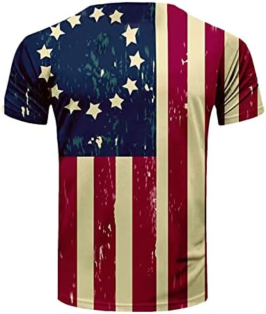 XXVR Патриотска маичка за маички за мажи САД 4-ти јули екипаж Топ starsвезди и ленти Печати кратки ракави Класични кошули за маици Јас ја