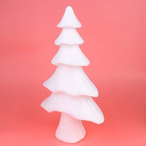 Полистирен топки од пена 1 парчиња конуси од пена новогодишно дрво занаетчиски пена конус бел конуси модел за дрво за DIY елка за елка, декор од 40см божиќна пена дрво ?