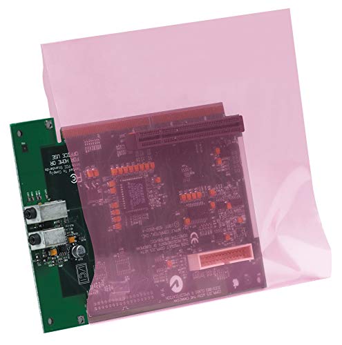 Aviditi 16 x 24 рамни отворени анти-статички розови поли поли торбички, за спречување на статично кога пакување и складирање на електронски