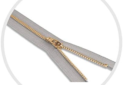 4,5 месинг панталони Светло сива средна тежина ykk Zipper - светло во боја на сива боја 119 - Изберете ја вашата должина - направена