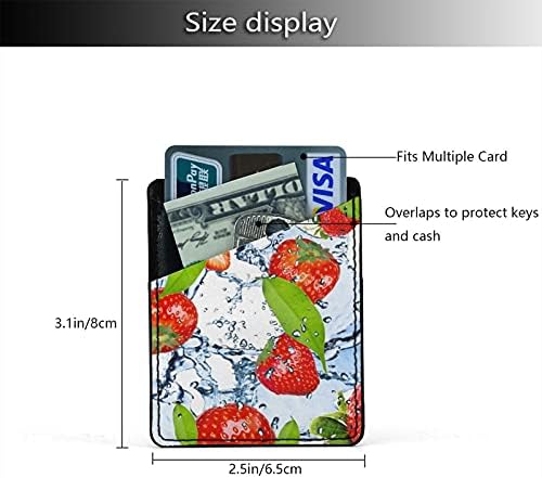Јагода во моделот за дизајн на вода мобилна телефонска картичка Ходер ракави Пу кожа за задниот дел на iPhone