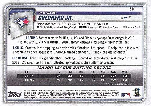 2020 Bowman 50 Vladimir Guerrero Jr. Toronto Blue Jays MLB Baseball Card NM-MT