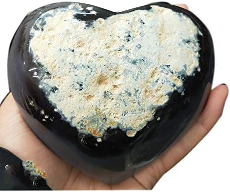 1 парчиња лабрадорит 30мм во форма на срцева кристална чакра природен камен врежан реики