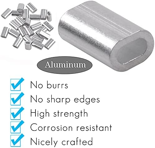 Комплет за ракави со сингл со сингл на алуминиумски алуминиум -500pcs алуминиумски прицврстувачки ракав за асортиман на ракав