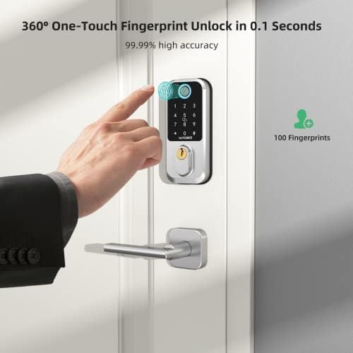 Поставен за заклучување на паметната врата за влезната врата, влезната врата за отпечатоци без клуч за влечење со рачка, електронска дигитална