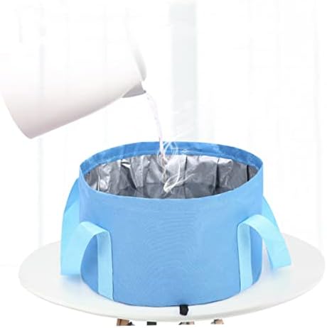 Хемотон 1 парчиња преносна корпа вода слив сина корпа за перална торба за перење стапало за миење слив за нозе Спа басен склопување вода кофа