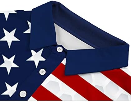 Машко Американско Знаме На ЗИТИ Поло Маици Со Пруги Тенис Голф Поло Маици Со Кратки Ракави Печатени Маици За Мажи