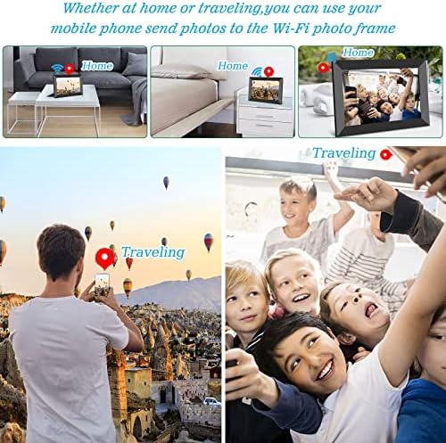 WiFi Дигитална Рамка За Слика 10,1 Инчен Паметна Дигитална Рамка За Фотографии со IPS ЕКРАН НА Допир HD Дисплеј, 16gb Складирање Лесно Поставување