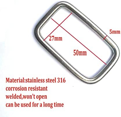 JY-MARINE 316 Не'рѓосувачки челик правоаголник прстенести прстени 2x1-1/8 инчи квадратни ленти за мрежни прстени за мрежни ленти за ленти