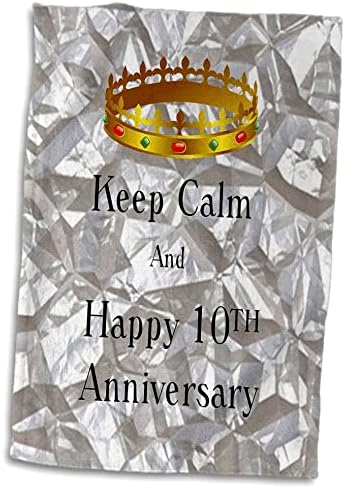 3drose Слика на Чувајте мирна и среќна 10 -годишнина со круна - крпи