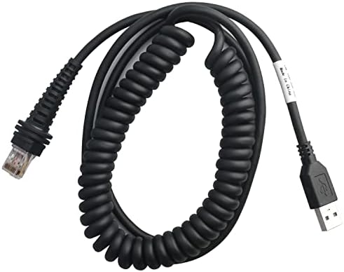 Кабел за читач на баркод RS232 порта 5 метри спирален кабел компатибилен со Honeywell 1200g, 1202G, 1250g, 1500g серија