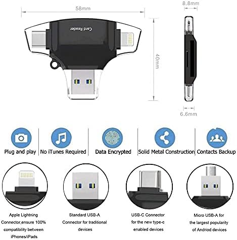Boxwave Smart Gadget Компатибилен СО Zte Axon 30 Ултра-AllReader Sd Читач На Картички, Microsd Читач НА Картички SD Компактен