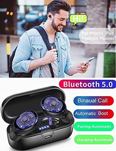 Hoseili ● 2022editionBluetooth Слушалки.Bluetooth 5.0 Безжични Слушалки Во Уво Стерео Звук Микрофон Мини Безжични Слушалки Со