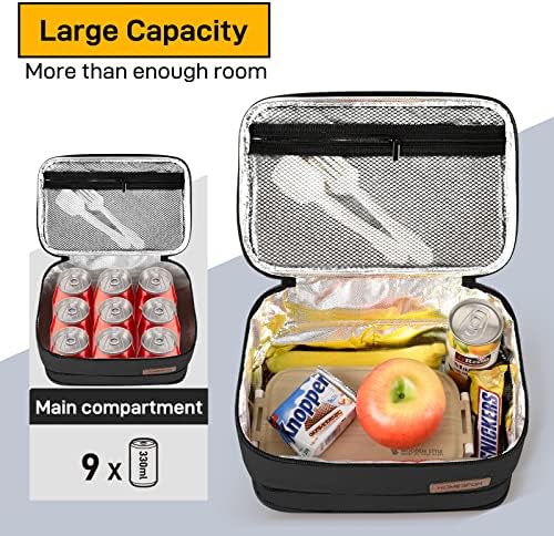 Buringer Homespon торба за ручек за мажи кои се прошируваат преносна изолирана кутија за ручек со рачка за пикник работа и отворено