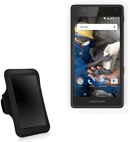 Case Boxwave Case компатибилен со Fairphone - Sports Armband, прилагодлива амбалажа за тренинг и трчање за Fairphone - etет Блек
