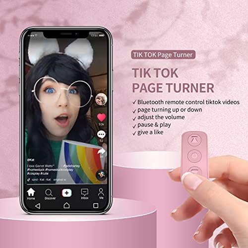 Далечински управувач на TikTok Bluetooth, страница за апликации поттикне Тарнер, далечински управувач на фотоапарати, прстен за движење на тикток за iPhone iPad iOS, Android