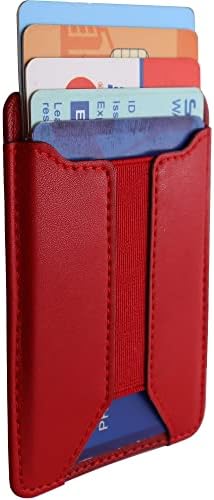 Телефонски стап на паричник, 5 држач за картички PU кожен телефон џеб за задниот дел на телефонот, универзално лепило за ракав