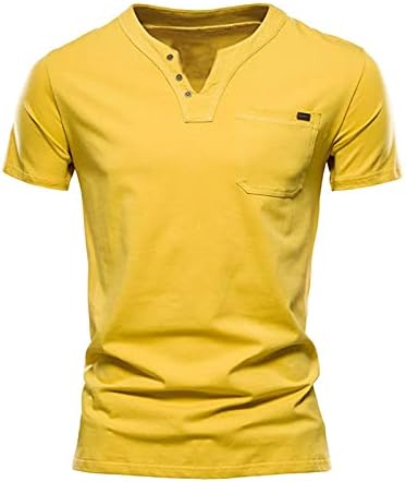 Машка џеб Хенли кошула Обично цврсто тенок копче надолу маица надолу маица кратки ракави мускули врвна блуза…