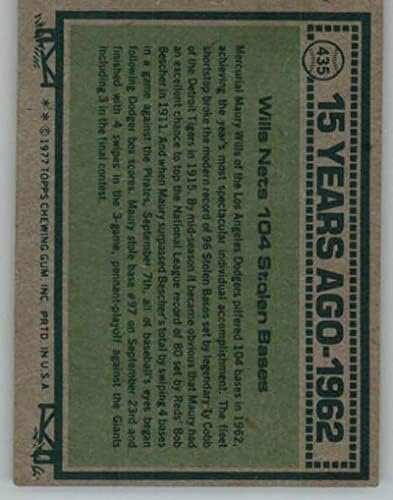 1977 Топпс 435 Мори Вилс Лос Анџелес Доџерс МЛБ Бејзбол Трговска картичка