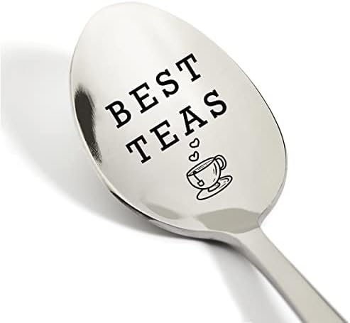 Најдобри чаеви лажица врежан не'рѓосувачки челик, подароци за lубител на чај за пријатели нејзините најдобри, подароци за чај