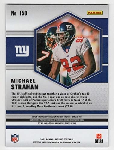 Мајкл Страхан 2021 Панини Мозаик 150 База NM+ -MT+ NFL Football NY Giants