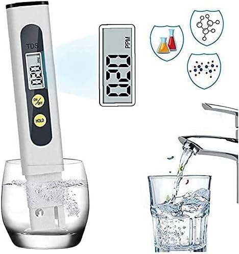 Yuesfz прецизен TDS метар за квалитет на водата тестери со пенкало за тестирање на LCD дисплеј со две клучеви бела вода за пиење мерач за зимски