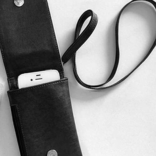 Peking Opera Head Model Телефонска чанта чанта што виси мобилна торбичка црн џеб