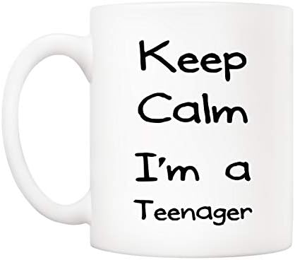 5aup Смешна кафе кригла за тинејџери, продолжете да се смирам Јас сум тинејџерски забавни чаши за студенти од колеџ тинејџерски