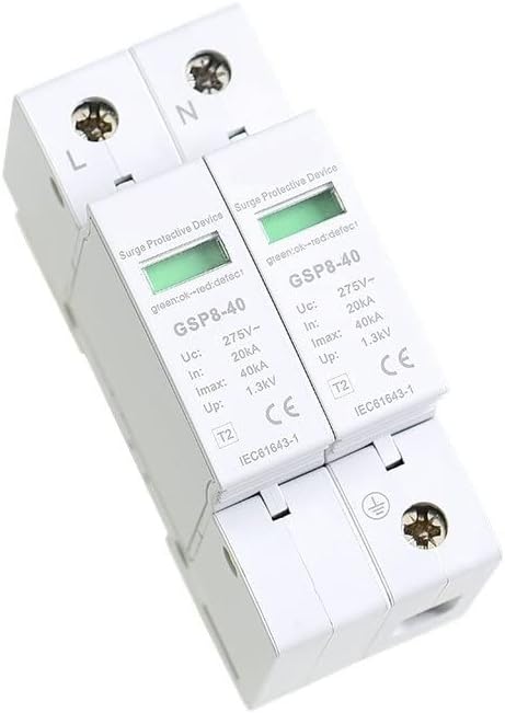 GSP8 2pole Surge Protector 220V DIN Rail SPD AC275V AC385V 400V 440V 40KA SPD House Surge Protector1pcs