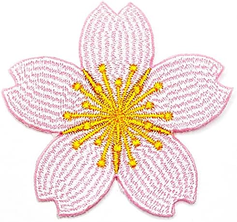 HHO Patch Set 3 парчиња. Убава цреша цвет железо на везени закрпи розови сакура цвеќиња цртан филм мотив Апликација за везови за печење облека