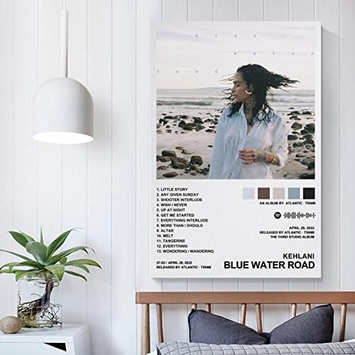 Meetje Kehlani-Постери за платно на сина вода платно wallидна уметност во спална соба канцеларија декор Декор подарок за нерамен-стил12x18inch