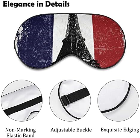 Ајфелтауер Франс знаме Смешно спиење маска за очи меко заслепено око со прилагодлива лента за ноќни очила за мажи за мажи