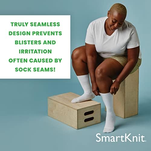 SmartKnit Беспрекорна дијабетична екипа чорапи, 3 пакувања