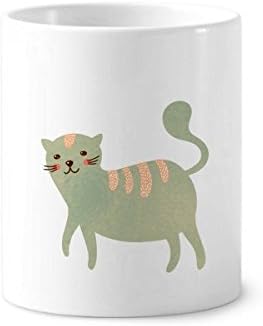 Симпатична цијан мачка животинска акварела за заби за заби држач за пенкало кригла керамички штанд -молив чаша
