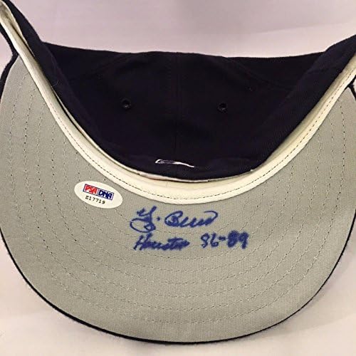 Јоги Бера потпишана испишана автентична Хјустон Астрос Бејзбол капа ПСА ДНК - Автограмирани капи