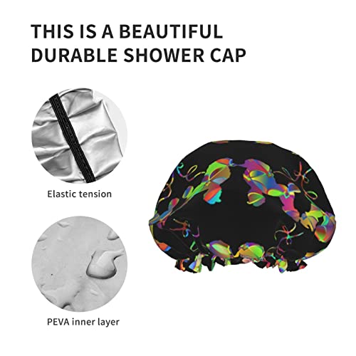 Womenените што можат да се користат затегнати капа за коса, симпатична виножито француска пудлица двојни слоеви водоотпорна капа за бања за туширање