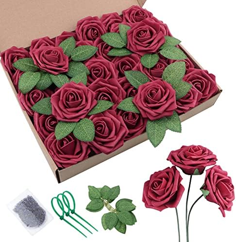 Хонгмеихуи Вештачки Цвеќиња Рози - 16 парчиња Лажни Цвеќиња Од Роза За Украси За Венчавки, Флорес Вештачки, Вештачки Текови Бели Рози